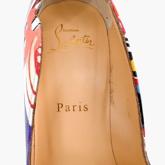 Christian Louboutin Hot Chick 100 Printed Patent Sapeur Pumps Heels Size 37 US 7 - Picture 14 of 14